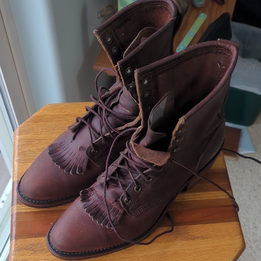 Sante Fe Boot Co. Mens Size 10 Boots kiltie roper packer lacers